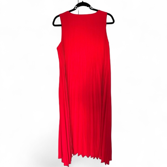 NWT J Jill Cherry Red Pleated Sleeveless MIDI Dress-Size LP - Picture 13 of 13